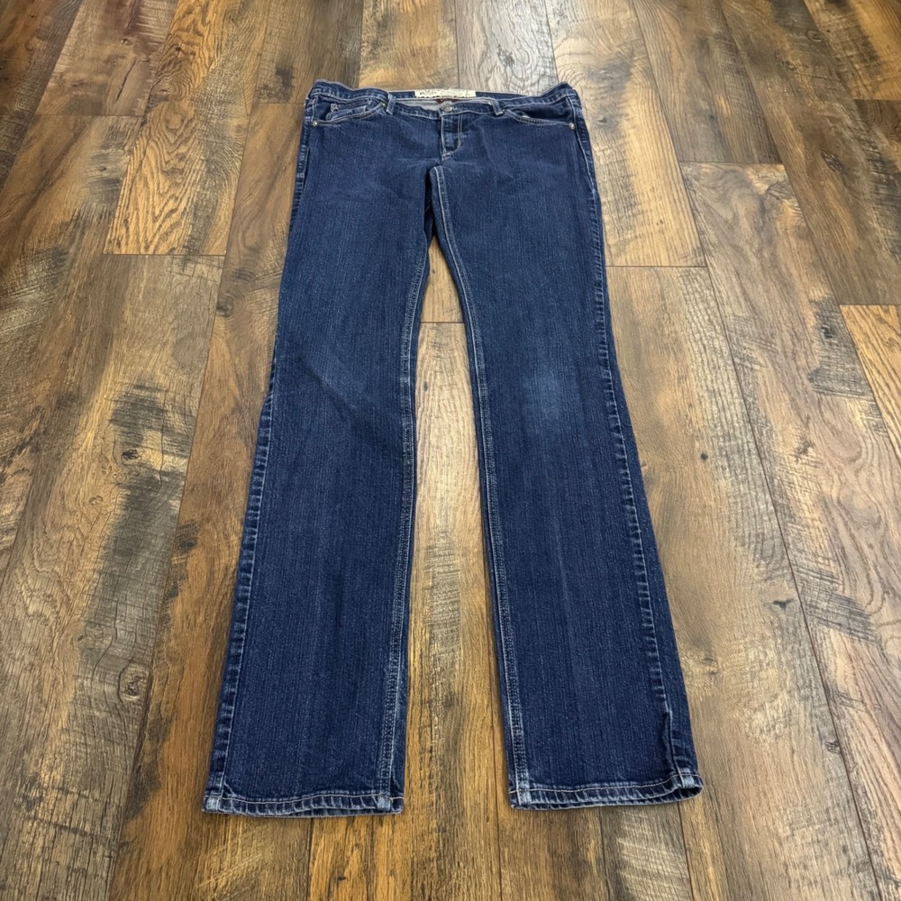 Hollister Low Rise Stretch Jeans Dark Wash Blue Denim Juniors Size 7L Long Y2K